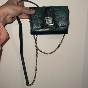 Vintage Sharif 1827 Women's Convertible Wallet Clutch Crossbody Handbag Green